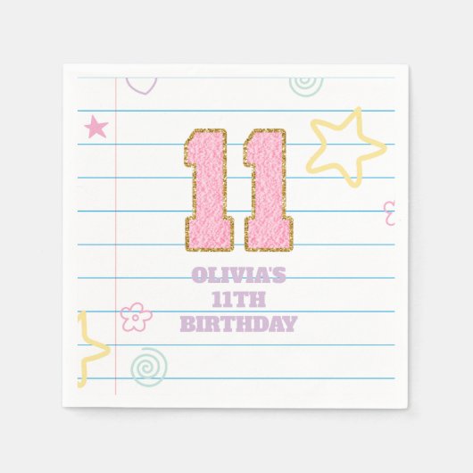 Varsity preppy pastellpflaster notebook 11. Geburt Serviette (Vorderseite)