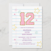 Varsity preppy pastellpflaster notebook 12. Geburt Einladung (Vorderseite)