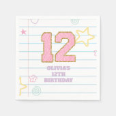 Varsity preppy pastellpflaster notebook 12. Geburt Serviette (Vorderseite)