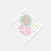Varsity preppy pastellpflaster notebook 13. Geburt Serviette (Ecke)