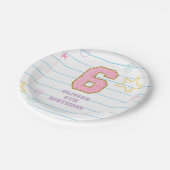 Varsity preppy pastellpflaster notebook 6. Geburts Pappteller (Schrägansicht)