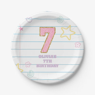 Varsity preppy pastellpflaster notebook 7. Geburts Pappteller