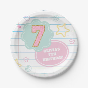 Varsity preppy pastellpflaster notebook 7. Geburts Pappteller