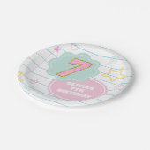 Varsity preppy pastellpflaster notebook 7. Geburts Pappteller (Schrägansicht)