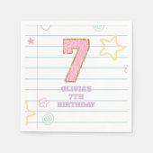 Varsity preppy pastellpflaster notebook 7. Geburts Serviette (Vorderseite)