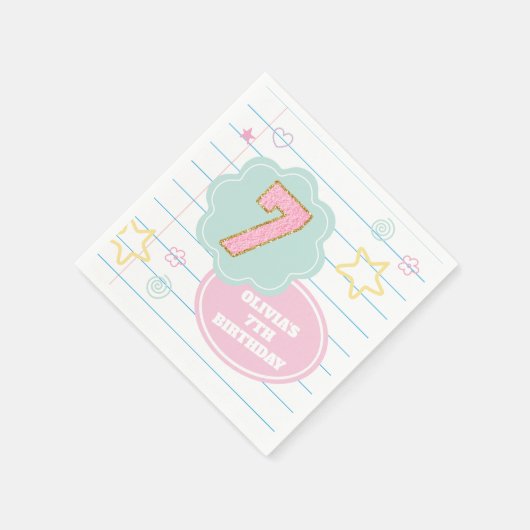 Varsity preppy pastellpflaster notebook 7. Geburts Serviette (Ecke)