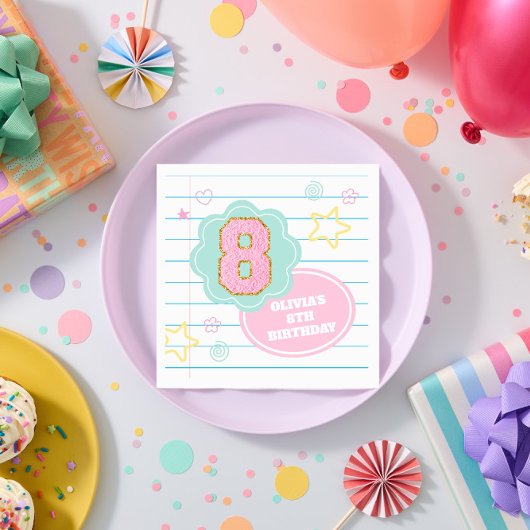 Varsity preppy pastellpflaster notebook 8. Geburts Serviette
