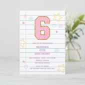 Varsity preppy pastellpflaster notebook einladung (Stehend Vorderseite)