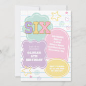 Varsity preppy pastellpflaster notebook einladung (Vorderseite)