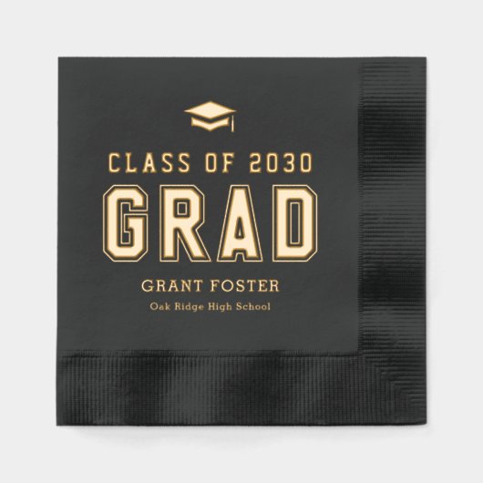 Varsity Pride Abschluss Napkins Foil gestempelt Servietten Mit Folie (Vorderseite)