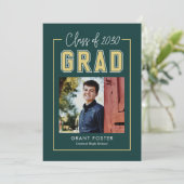 Varsity Pride Editable Color Abschluss Einladung (Stehend Vorderseite)