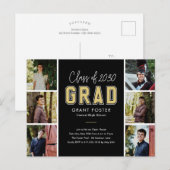 Varsity Pride Editable Color Abschluss Postcard Postkarte (Vorne/Hinten)