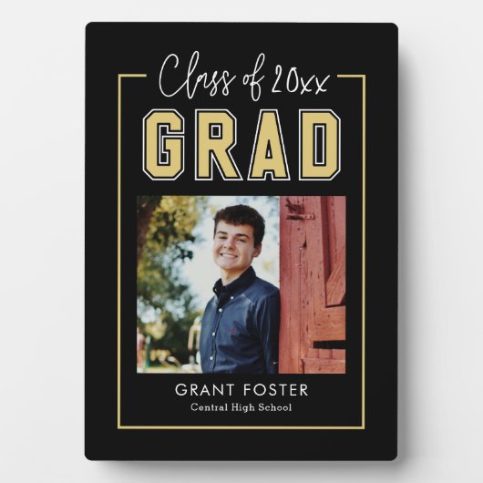 Varsity Pride EDITABLE FARBE Abschluss Plaque Fotoplatte (Vorderseite)