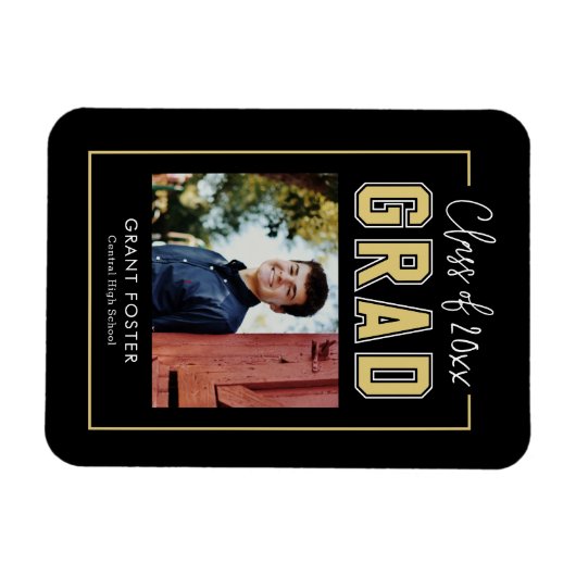 Varsity Pride EDITABLE FARBEN Abschluss Magnet (Horizontal)