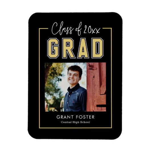 Varsity Pride EDITABLE FARBEN Abschluss Magnet (Vertikal)