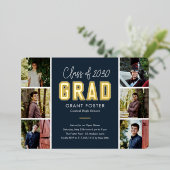 Varsity Priil Foil Abschluss EDITABLE FARBE Foil F Folieneinladung (Stehend vorne)