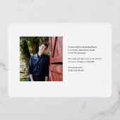 Varsity Priil Foil Abschluss EDITABLE FARBE Foil F Folieneinladung (Rückseite)