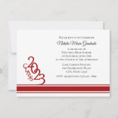 Varsity Red 2023 Abschluss Tri Foto Einladung (Rückseite)