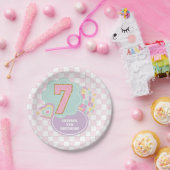 Varsity-Schick Pastell-Patch 7. Geburtstag Pappteller (Party)