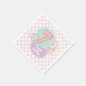 Varsity-Schick Pastell-Patch 7. Geburtstag Serviette (Ecke)
