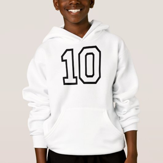 VARSITY-schwarzes GEBURTSTAG #10 T-Shirt Hoodie (Vorderseite)