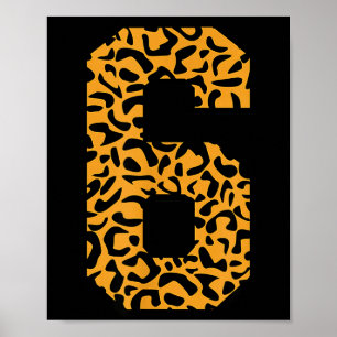 Varsity Six passende Nummer Team Sport Leopard 6 Poster