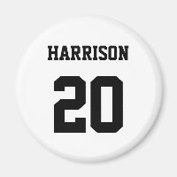 Varsity sports black white custom name number