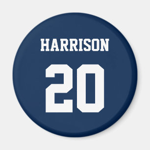 Varsity sports marine blue white individuelle Name Magnet