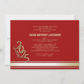 Varsity Stripe Tri Foto Gold Graduate Einladung (Rückseite)