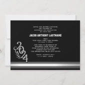 Varsity Stripe Tri Foto Graduate Einladung (Rückseite)