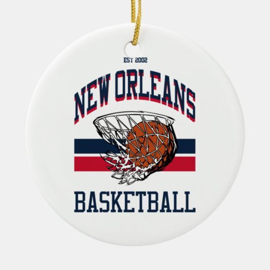 Varsity Style New Orleans Basketball Keramik Ornament (Vorne)