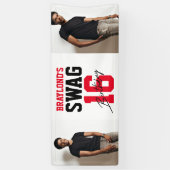 Varsity Style Red Swag 16 Geburtstag Banner (Vertikal)