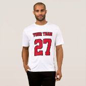 Varsity Team Name Number Red Black Basketball T-Shirt (Vorne ganz)