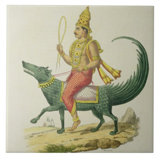 Varuna, Gott der Ozeane, graviert von Charles Eti Fliese (Vorderseite)