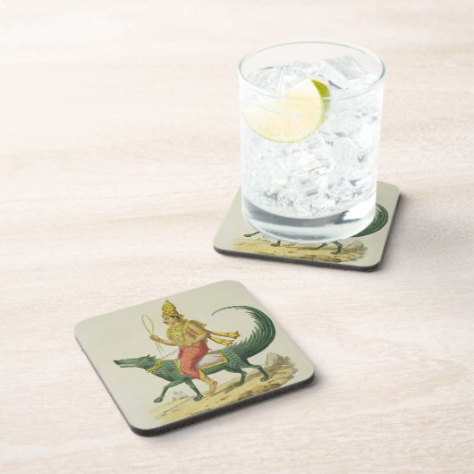 Varuna, Gott der Ozeane, graviert von Charles Eti Getränkeuntersetzer (Rechte Seite)