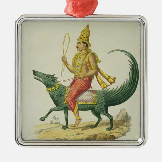 Varuna, Gott der Ozeane, graviert von Charles Eti Silbernes Ornament (Vorne)