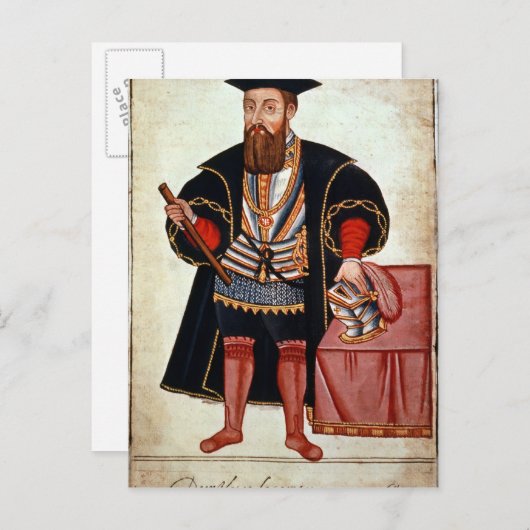Vasco da Gama, Abbildung Postkarte (Vorne/Hinten)