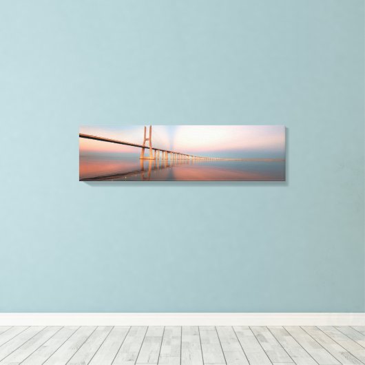 Vasco da Gama Bridge Panorama Leinwand Kunst, Dich (Insitu (Holzboden))