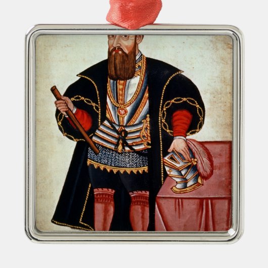 Vasco da Gama, Illustration Silbernes Ornament (Vorne)