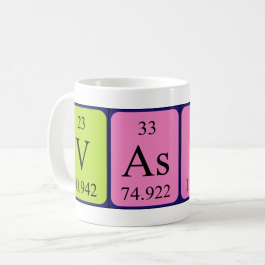Vasco Periodenname Tasse (Vorderseite Links)