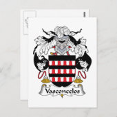 Vasconcelos Familienwappen Postkarte (Vorne/Hinten)