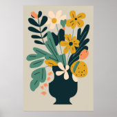 Vase Abstrakt Modernes Botanisches Blume Poster (Vorne)