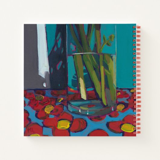 Vase auf Blume oder Sketchbook Notizblock (Rückseite)