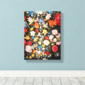 Vase aus Blume mit Juwel, Münzen und Muscheln, 160 Leinwanddruck (Insitu (Holzboden))