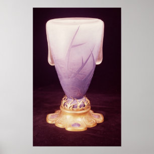 Vase aus Favrile mit ormolaler Base Poster
