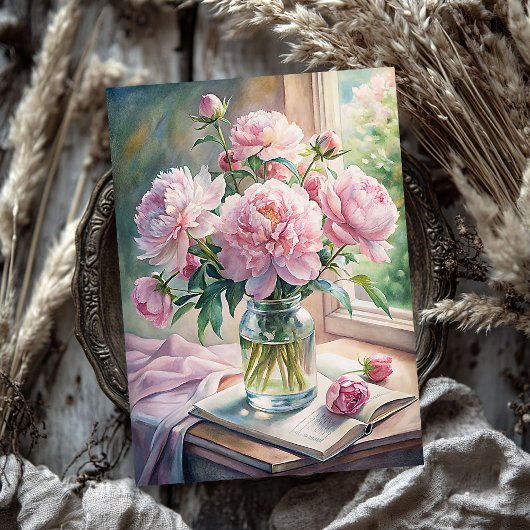 Vase aus Shabby Chic mit rosafarbenen Pfannkuchen Seidenpapier