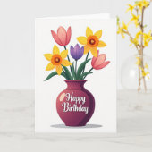 Vase Bloom Geburtstagskarte Karte (Gelbe Blume)