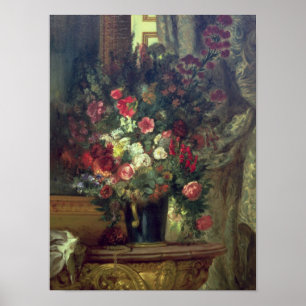 Vase Blumen auf einer Konsole, 1848-49 Poster