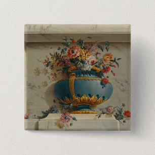 Vase Blumen in einer Nische Button