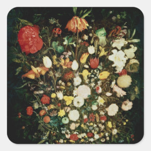 Vase Blumen Quadratischer Aufkleber